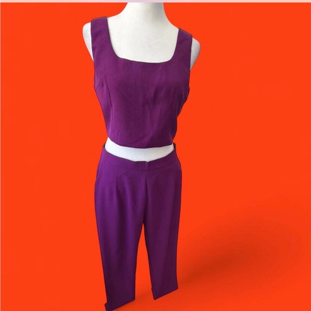 AKIRA Vibrant Purple Cropped Jumpsuit